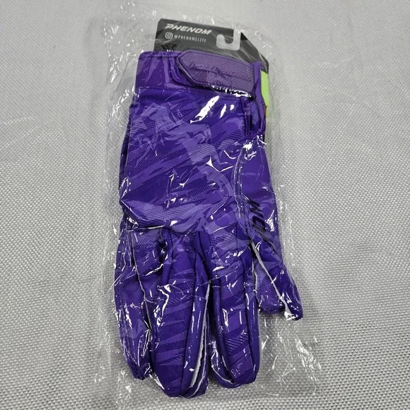 Phenom Elite Vapor-Stick Football Receiver Gloves Purple Mens 3L XXXL SFIA New - Picture 5 of 6